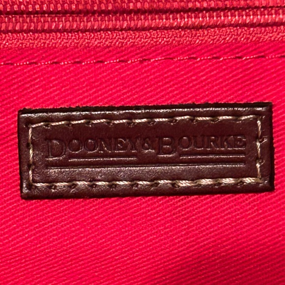 NWOT Dooney & Bourke Drawstring Leather Tote in Caramel w red interior.Flawless! - Picture 9 of 11